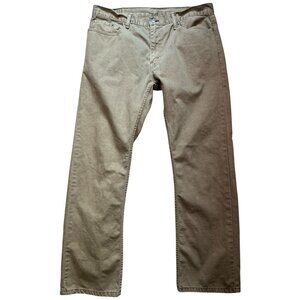 Levi's 514 Men's Straight Leg Jeans Stretch Denim Size 38x32 Khaki Solid Pockets
